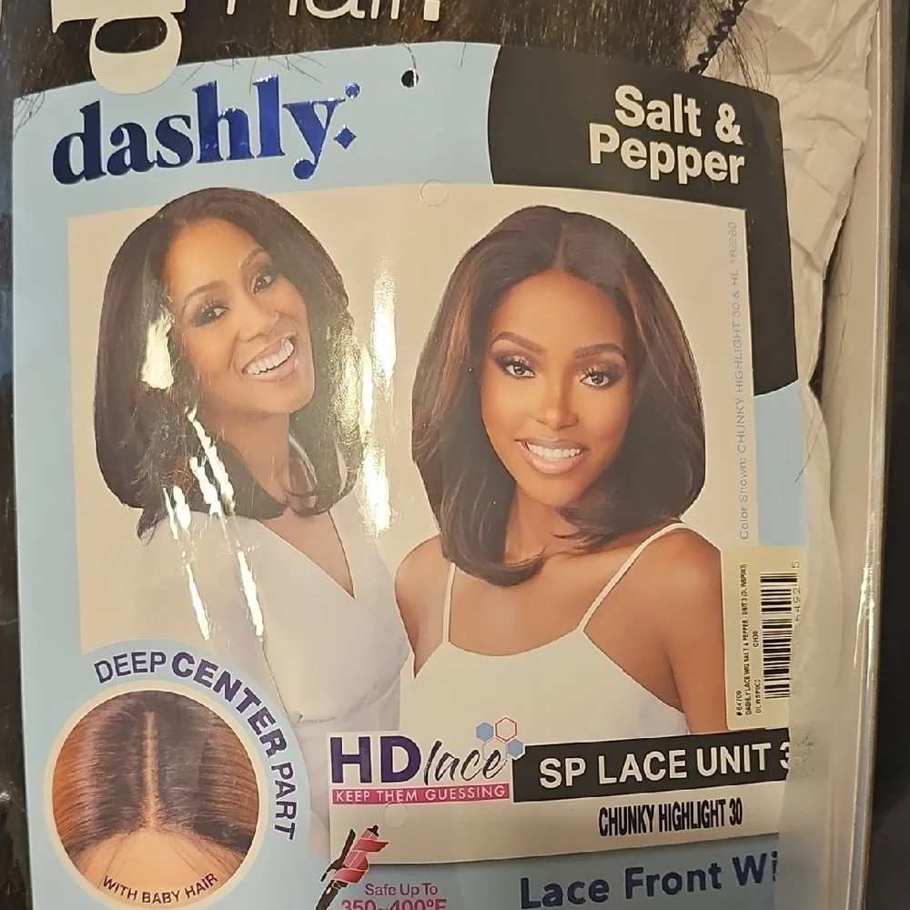 Salt & Pepper Lace Front Wig - Black - Picture 1 of 1